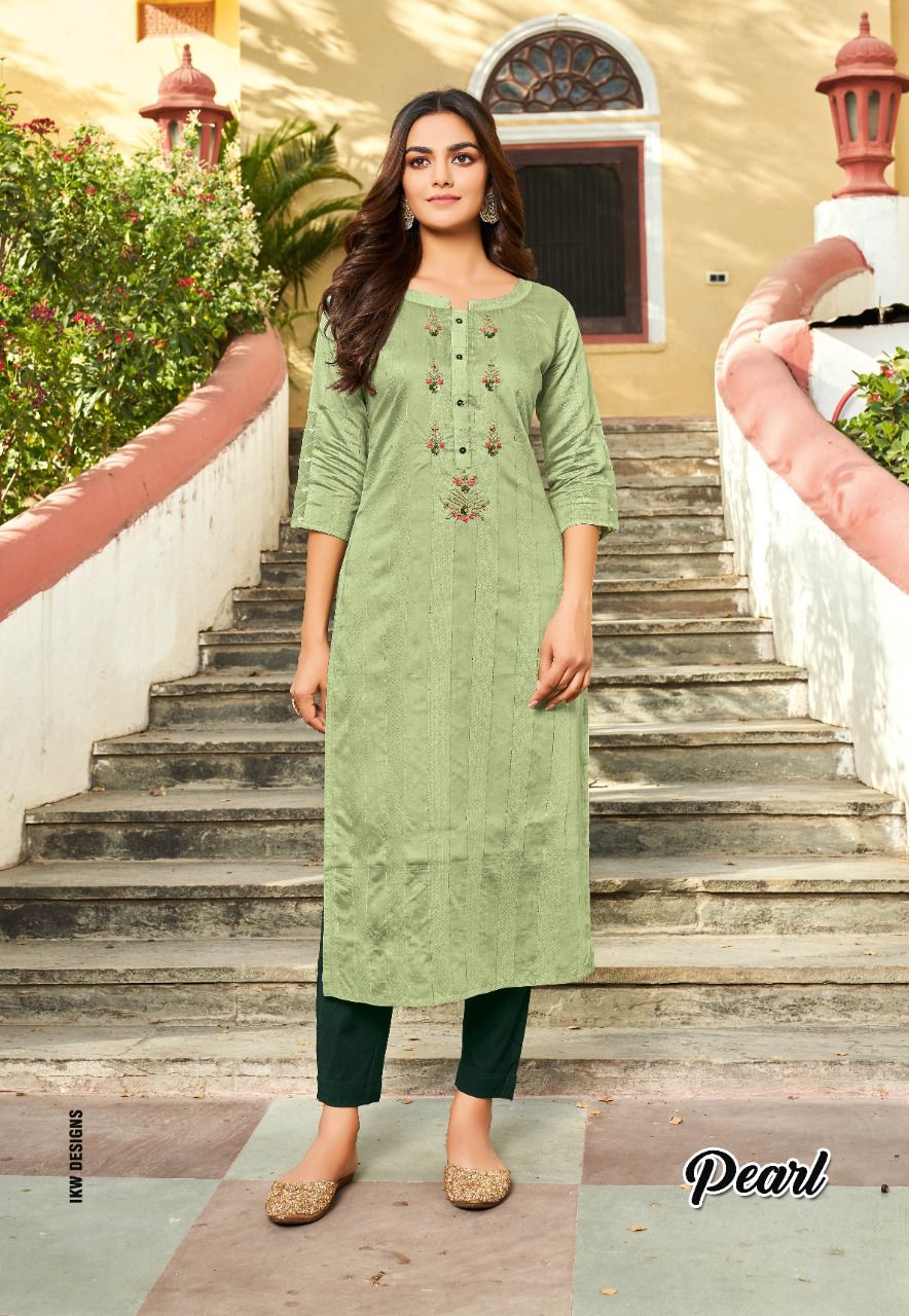 Ikw Pearl 1 New Fancy Ethnic Wear Viscose Designer Kurti Collection